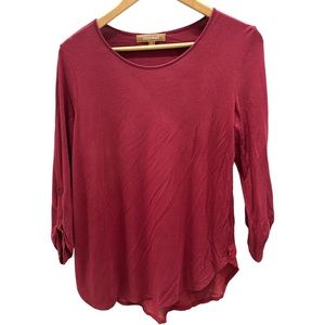 Ellen Tracy Long Sleeve Brick Red Top size small